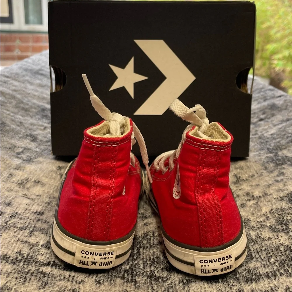 Toddler Converse - Red Canvas High-Tops - Size 8